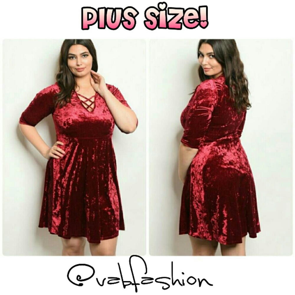 PLUS SIZE VELVET DRESS! AMOST GONE! - Picture 2 of 5